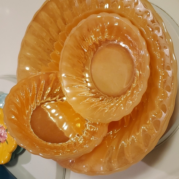 Fire King Vintage Peach Lusterware Bakeware - Picture 4 of 4